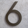 modern house numbers 6 in bronze
